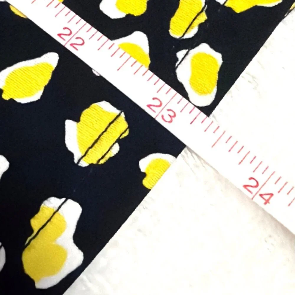Yellow & Black Patterned Short Sleeve Blouse XL With Embellished Neckline career - Picture 6 of 6